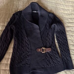 Polo Ralph Lauren Black Cable Knit Cardigan